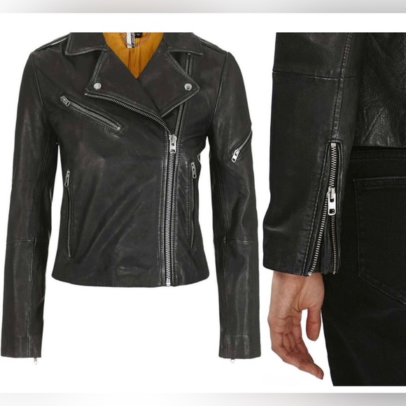 Topshop Faux Leather Biker Jacket - Picture 3 of 15